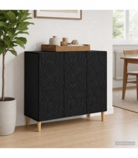 vidaXL Sideboard Black 89 x 34.5 x 80 cm Engineered Wood — V0672202793