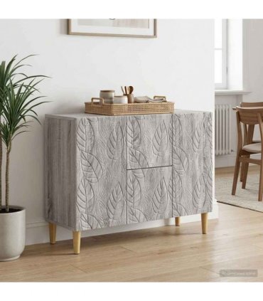 vidaXL Sideboard Grey Sonoma 89 x 34.5 x 60 cm Engineered Wood — V0672202807