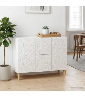 vidaXL Sideboard High Gloss White 89 x 34.5 x 60 cm Engineered Wood — V0672202808