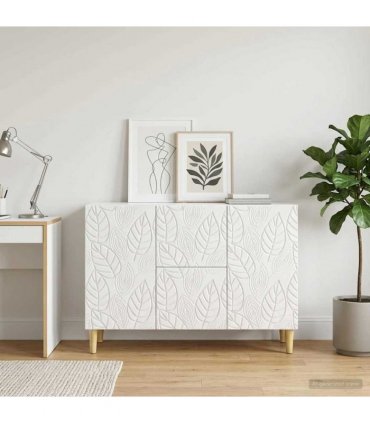 vidaXL Sideboard High Gloss White 89 x 34.5 x 60 cm Engineered Wood — V0672202808