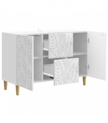 vidaXL Sideboard High Gloss White 89 x 34.5 x 60 cm Engineered Wood — V0672202808