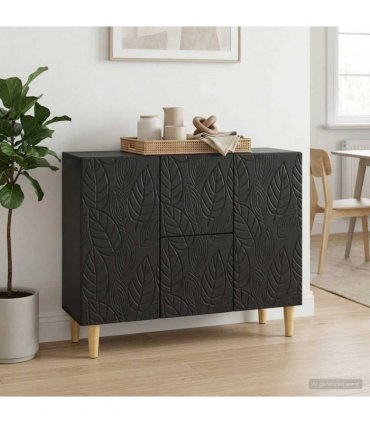 vidaXL Sideboard Black 89 x 34.5 x 60 cm Engineered Wood