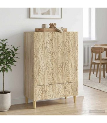 vidaXL Sideboard Sonoma Oak 66 x 34.5 x 95 cm Engineered Wood — V0672202811