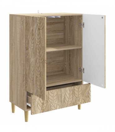 vidaXL Sideboard Sonoma Oak 66 x 34.5 x 95 cm Engineered Wood — V0672202811