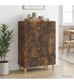 vidaXL Sideboard Smoked Oak 66 x 34.5 x 95 cm Engineered Wood — V0672202813