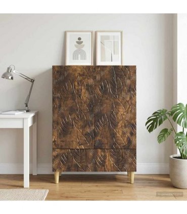 vidaXL Sideboard Smoked Oak 66 x 34.5 x 95 cm Engineered Wood — V0672202813