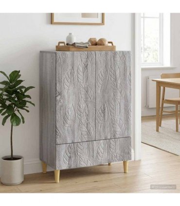 vidaXL Sideboard Grey Sonoma 66 x 34.5 x 95 cm Engineered Wood — V0672202815