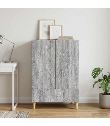 vidaXL Sideboard Grey Sonoma 66 x 34.5 x 95 cm Engineered Wood — V0672202815