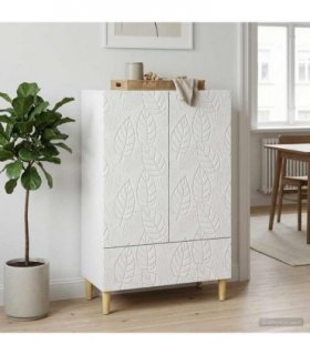 vidaXL Sideboard High Gloss White 66 x 34.5 x 95 cm Engineered Wood — V0672202817