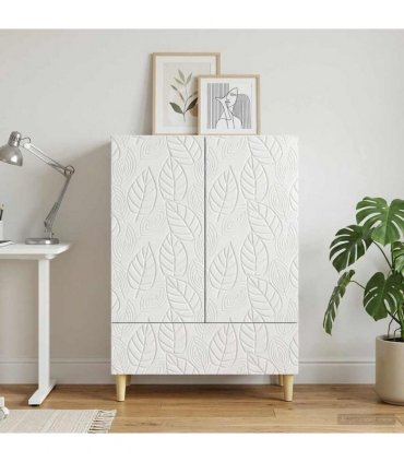 vidaXL Sideboard High Gloss White 66 x 34.5 x 95 cm Engineered Wood — V0672202817