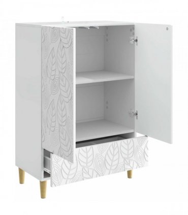 vidaXL Sideboard High Gloss White 66 x 34.5 x 95 cm Engineered Wood — V0672202817