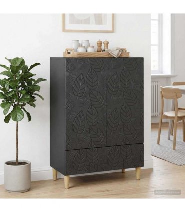 vidaXL Sideboard Black 66 x 34.5 x 95 cm Engineered Wood — V0672202818