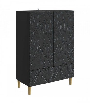 vidaXL Sideboard Black 66 x 34.5 x 95 cm Engineered Wood — V0672202818