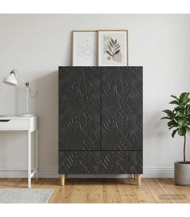 vidaXL Sideboard Black 66 x 34.5 x 95 cm Engineered Wood — V0672202818