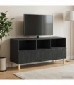 vidaXL TV Cabinet 102 x 34.5 x 50 cm Black Engineered Wood — V0672202820