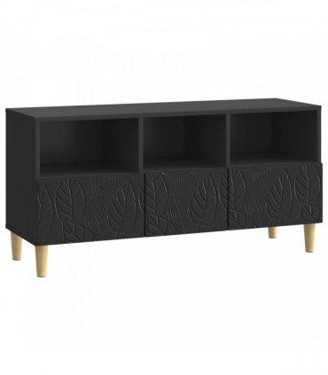 vidaXL TV Cabinet 102 x 34.5 x 50 cm Black Engineered Wood — V0672202820