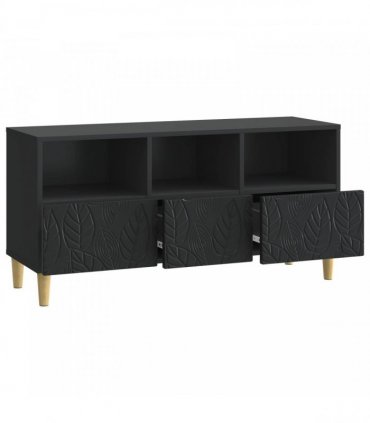 vidaXL TV Cabinet 102 x 34.5 x 50 cm Black Engineered Wood — V0672202820