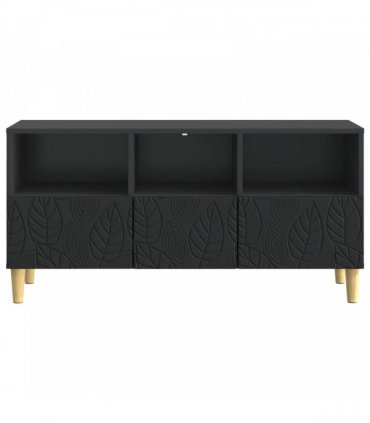 vidaXL TV Cabinet 102 x 34.5 x 50 cm Black Engineered Wood — V0672202820