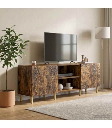 vidaXL TV Cabinet 150 x 31 x 50 cm Smoked Oak Engineered Wood