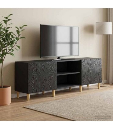 vidaXL TV Cabinet 150 x 31 x 50 cm Black Engineered Wood