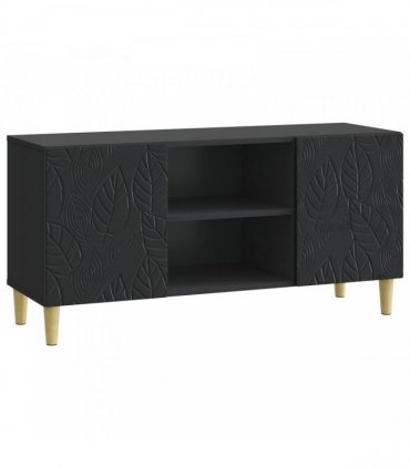 vidaXL TV Cabinet 102 x 34.5 x 50 cm Black Engineered Wood — V0672202837