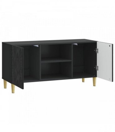 vidaXL TV Cabinet 102 x 34.5 x 50 cm Black Engineered Wood — V0672202837