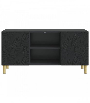 vidaXL TV Cabinet 102 x 34.5 x 50 cm Black Engineered Wood — V0672202837