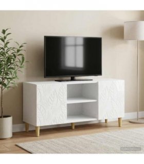 vidaXL TV Cabinet 102 x 34.5 x 50 cm High Gloss White Engineered Wood — V0672202839