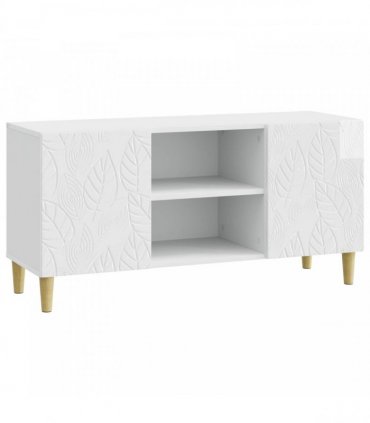 vidaXL TV Cabinet 102 x 34.5 x 50 cm High Gloss White Engineered Wood — V0672202839