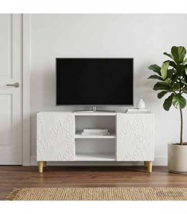 vidaXL TV Cabinet 102 x 34.5 x 50 cm High Gloss White Engineered Wood — V0672202839