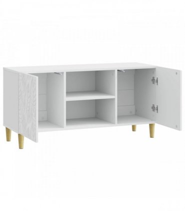 vidaXL TV Cabinet 102 x 34.5 x 50 cm High Gloss White Engineered Wood — V0672202839