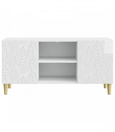 vidaXL TV Cabinet 102 x 34.5 x 50 cm High Gloss White Engineered Wood — V0672202839