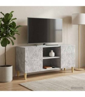 vidaXL TV Cabinet 102 x 34.5 x 50 cm Concrete Grey Engineered Wood — V0672202841
