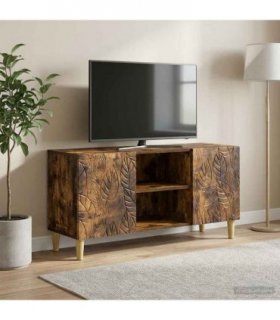 vidaXL TV Cabinet 102 x 34.5 x 50 cm Smoked Oak Engineered Wood — V0672202842