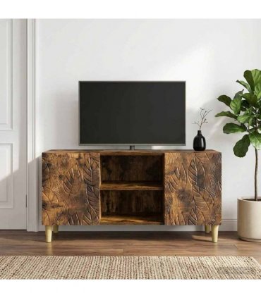 vidaXL TV Cabinet 102 x 34.5 x 50 cm Smoked Oak Engineered Wood — V0672202842
