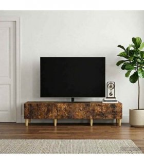 vidaXL TV Cabinet 147 x 34.5 x 30 cm Smoked Oak Engineered Wood