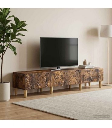 vidaXL TV Cabinet 147 x 34.5 x 30 cm Smoked Oak Engineered Wood