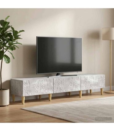 vidaXL TV Cabinet 147 x 34.5 x 30 cm Concrete Grey Engineered Wood