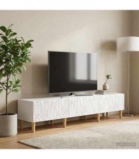 vidaXL TV Cabinet 147 x 34.5 x 30 cm White Engineered Wood