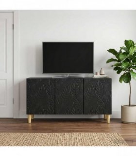 vidaXL TV Cabinet 99 x 34.5 x 50 cm Black Engineered Wood