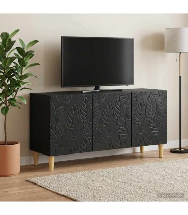 vidaXL TV Cabinet 99 x 34.5 x 50 cm Black Engineered Wood