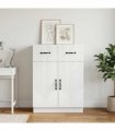 vidaXL Sideboard with Drawer White 66 x 34.5 x 87 cm Engineered Wood