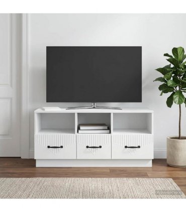 vidaXL TV Cabinet with Drawer White 102 x 34.5 x 47 cm Engineered Wood
