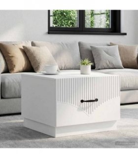 vidaXL Coffee Table with Drawer White 49 x 50 x 37 cm Engineered Wood