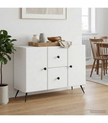 vidaXL Sideboard with Drawer White 89 x 34.5 x 60 cm Engineered Wood