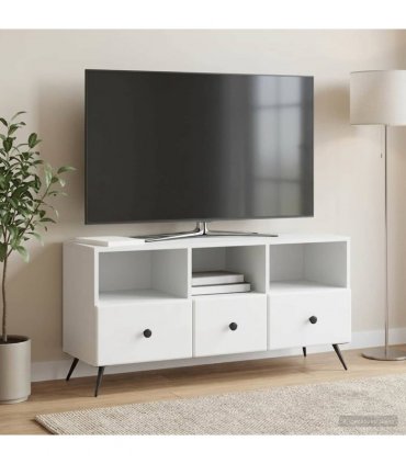 vidaXL TV Cabinet with Drawer White 102 x 34.5 x 50 cm Engineered Wood