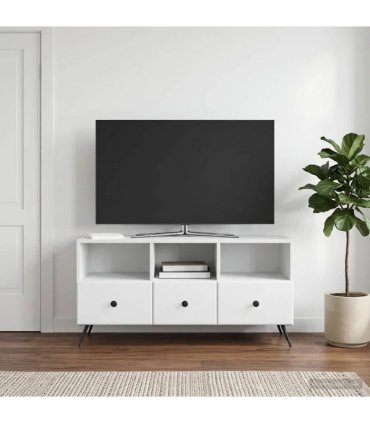 vidaXL TV Cabinet with Drawer White 102 x 34.5 x 50 cm Engineered Wood