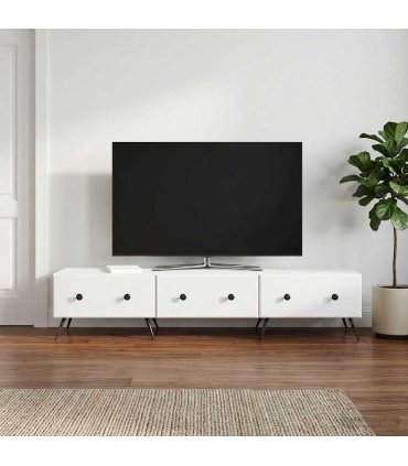 vidaXL TV Cabinet with Drawer White 147 x 34.5 x 30 cm Engineered Wood