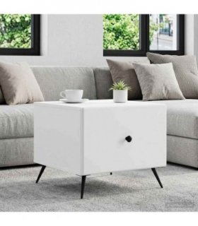 vidaXL Coffee Table with Drawer White 49 x 50 x 40 cm Engineered Wood — V0672202915