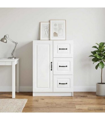 vidaXL Sideboard with Drawer White 66 x 34.5 x 87 cm Engineered Wood — V0672202922